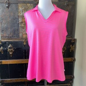 Pink Striped Lg Lagy Hagen Essentials Tank